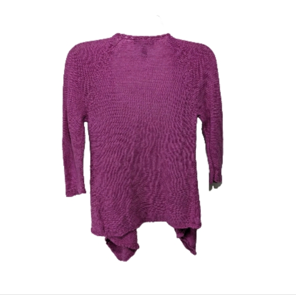 Lauren Ralph Lauren 100% Linen Cardigan Sweater 3/4 Sleeve Open Front Pink S - Picture 3 of 5